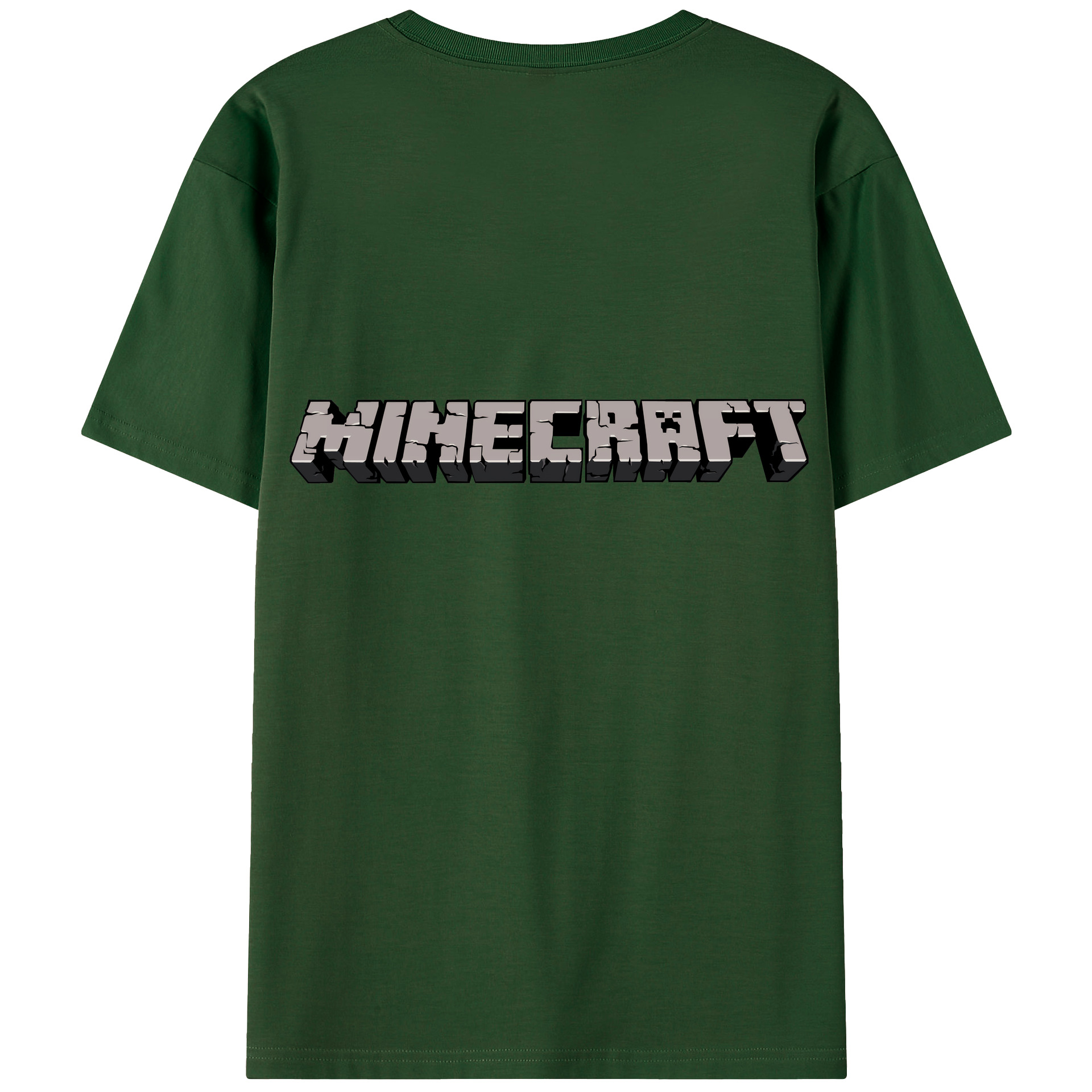 （画像用） マインクラフト ブロックの世界 Minecraft MC Block world 綿100％半袖Tシャツ（背面プリント）